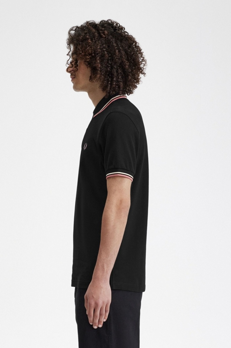 Fred Perry The Fred Perry Men's Polo Shirts Black | WSU-289305