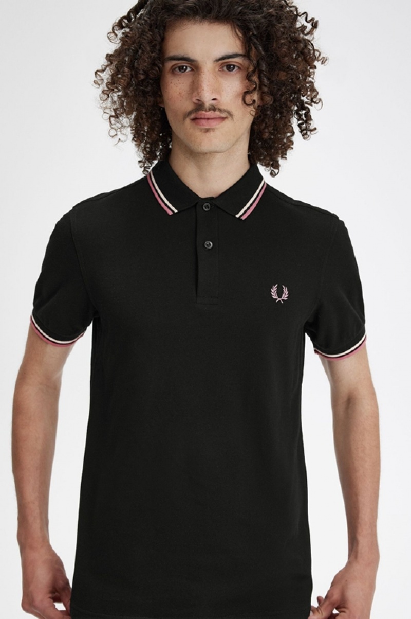 Fred Perry The Fred Perry Men's Polo Shirts Black | WSU-289305