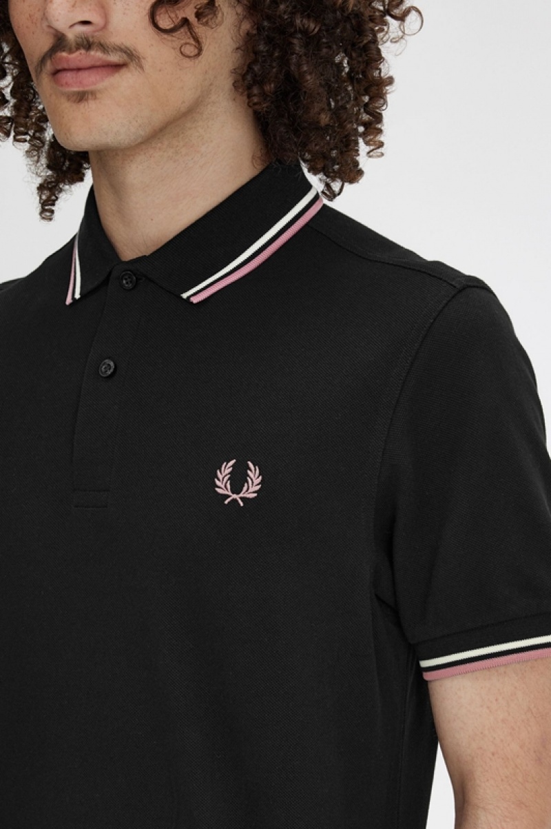 Fred Perry The Fred Perry Men's Polo Shirts Black | WSU-289305