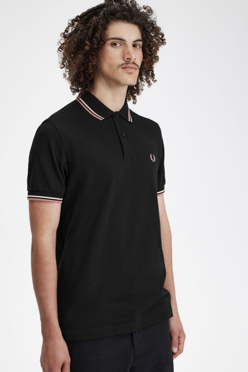 Fred Perry The Fred Perry Men's Polo Shirts Black | WSU-289305