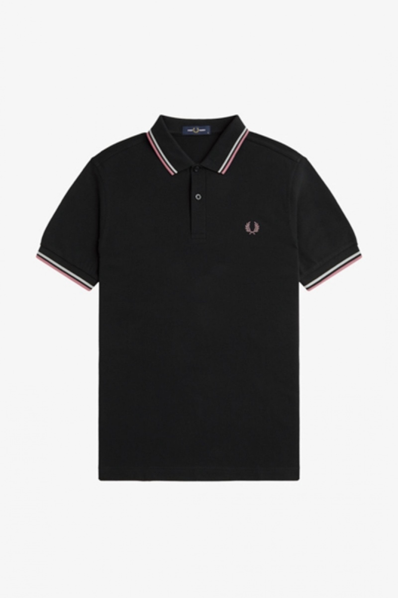 Fred Perry The Fred Perry Men's Polo Shirts Black | WSU-289305