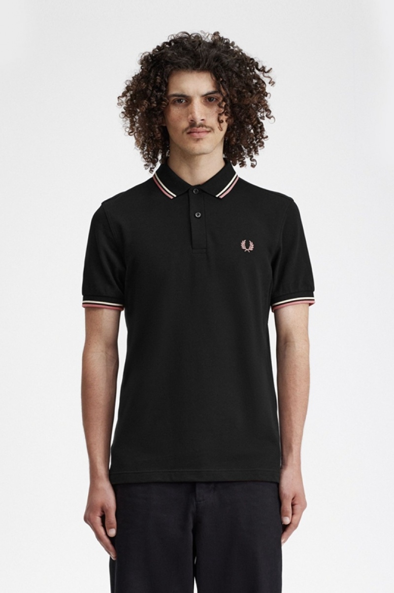 Fred Perry The Fred Perry Men\'s Polo Shirts Black | WSU-289305