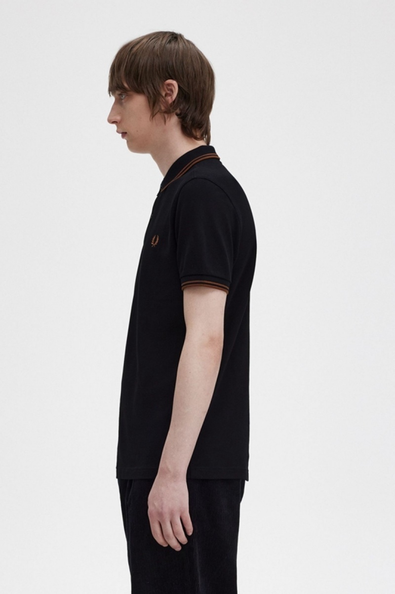 Fred Perry The Fred Perry Men's Polo Shirts Black | TYN-507123