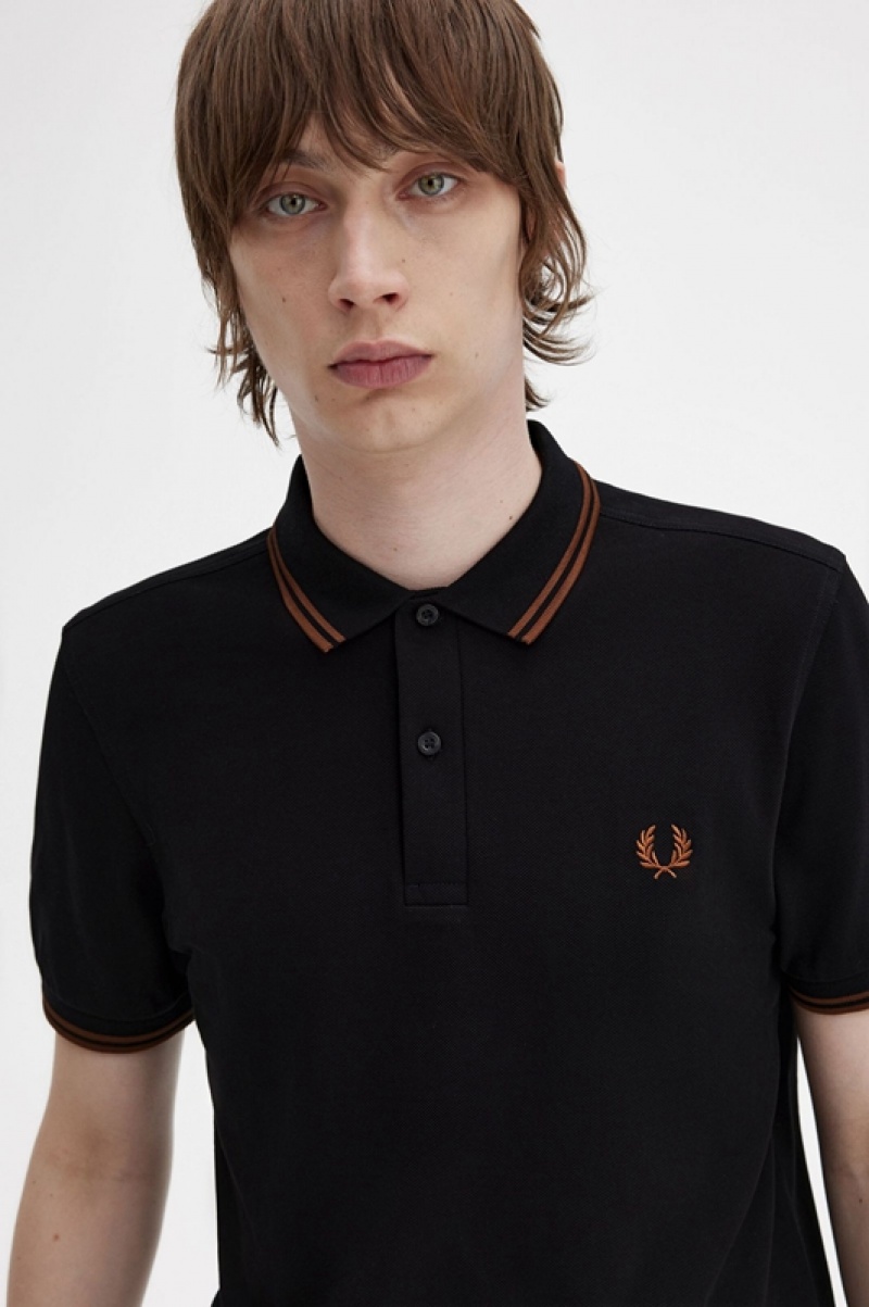 Fred Perry The Fred Perry Men's Polo Shirts Black | TYN-507123