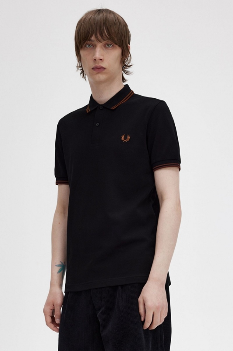 Fred Perry The Fred Perry Men's Polo Shirts Black | TYN-507123