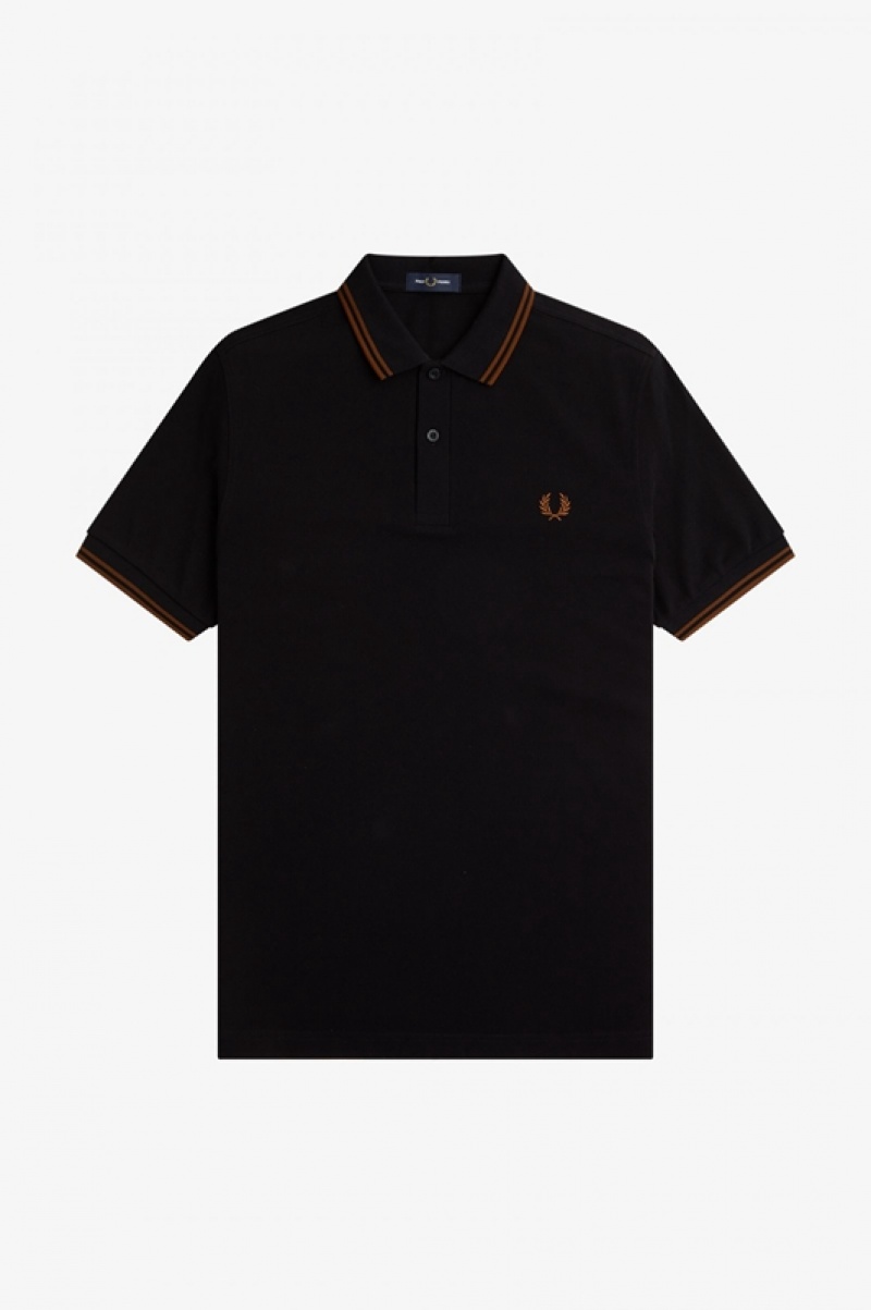 Fred Perry The Fred Perry Men's Polo Shirts Black | TYN-507123