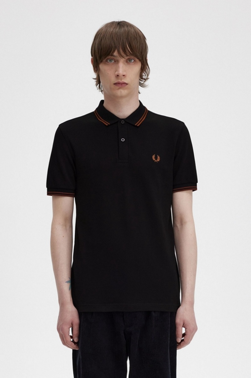 Fred Perry The Fred Perry Men\'s Polo Shirts Black | TYN-507123