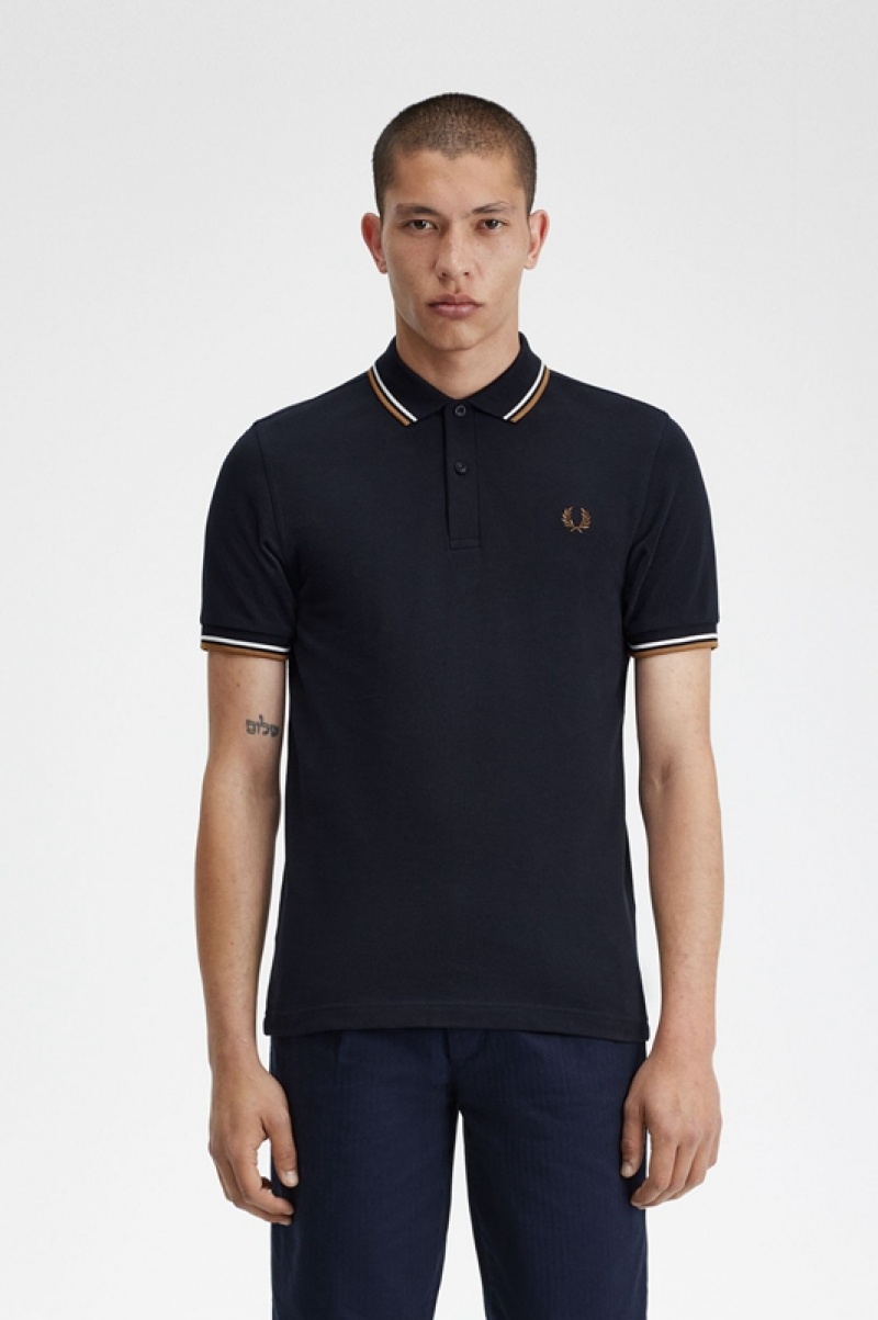 Fred Perry The Fred Perry Men\'s Polo Shirts Navy | WTY-492675