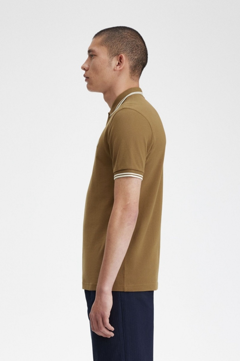 Fred Perry The Fred Perry Men's Polo Shirts Dark Yellow | BGO-163985