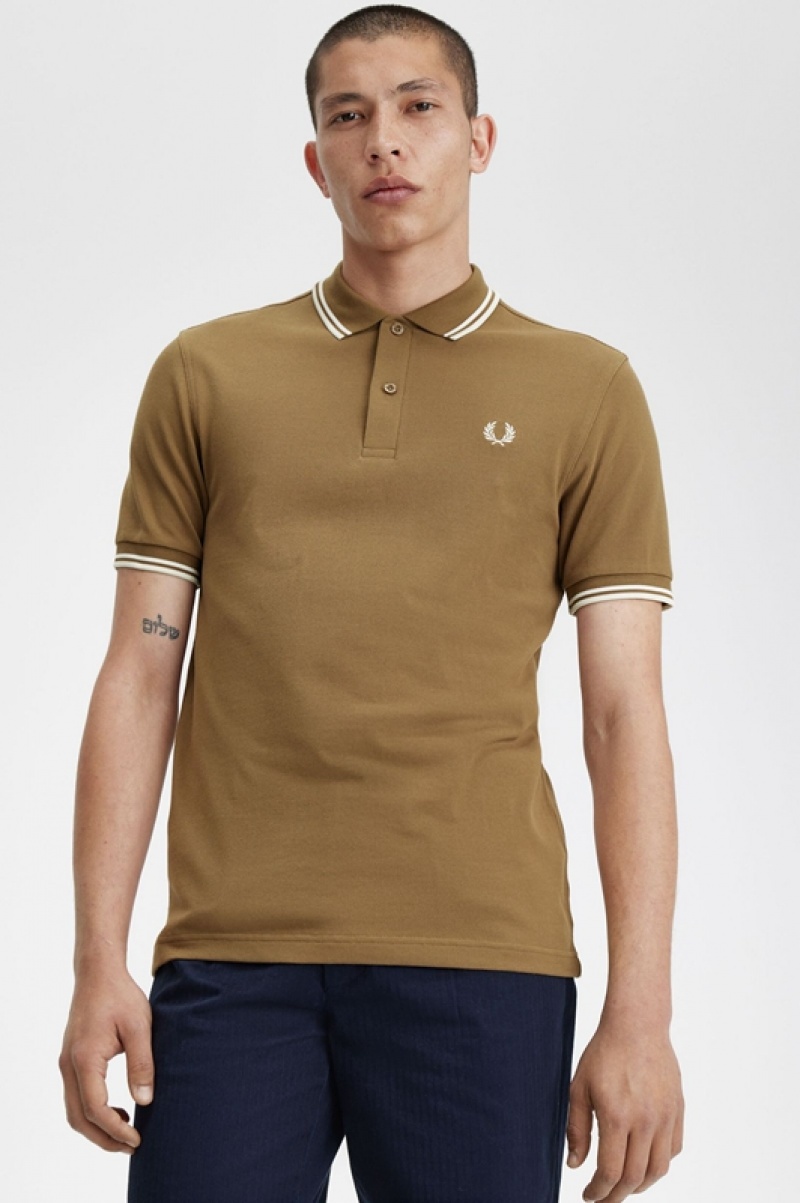 Fred Perry The Fred Perry Men's Polo Shirts Dark Yellow | BGO-163985