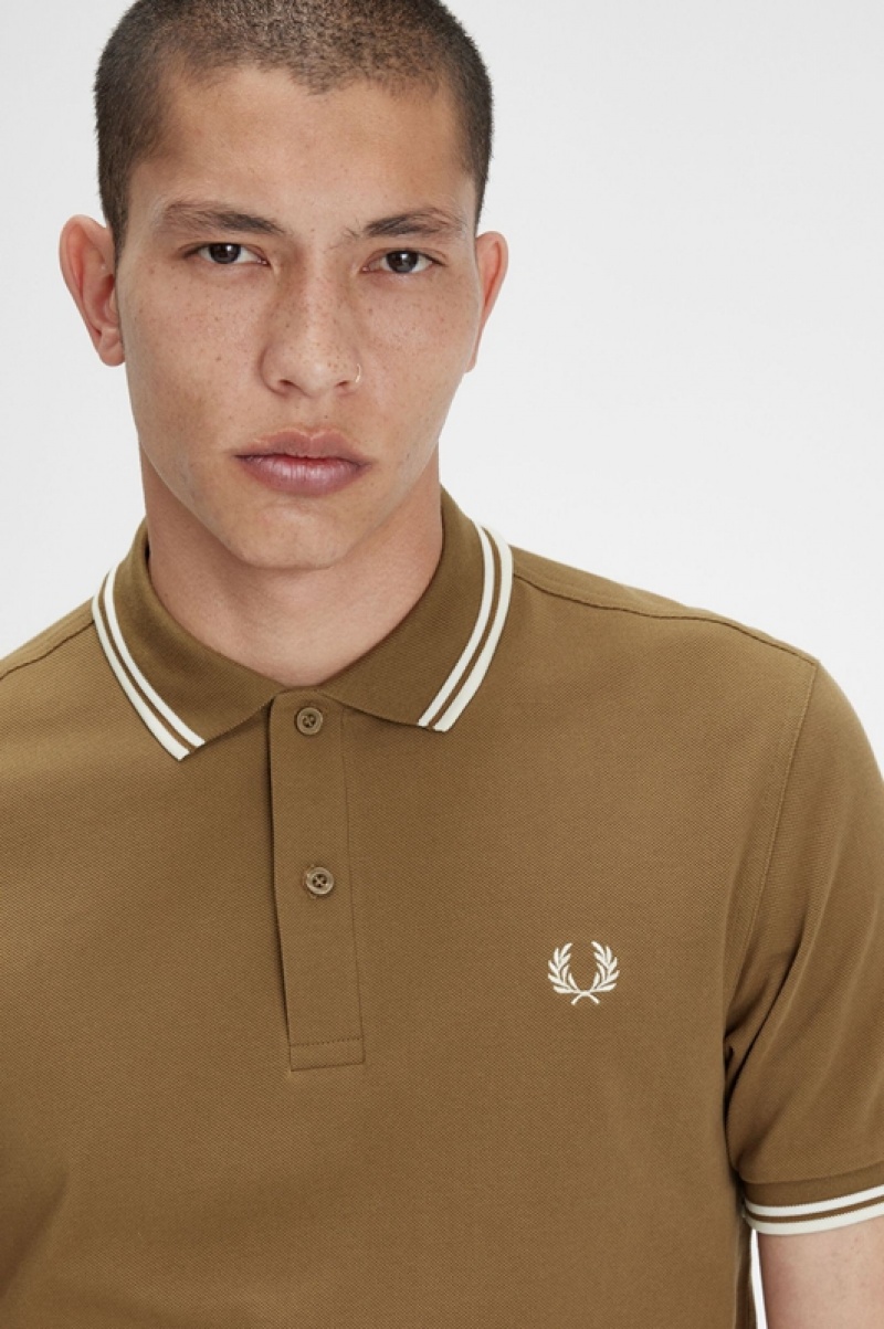 Fred Perry The Fred Perry Men's Polo Shirts Dark Yellow | BGO-163985