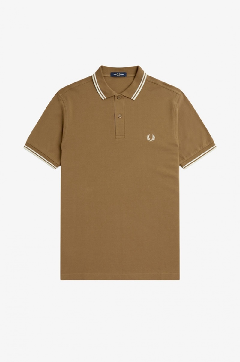 Fred Perry The Fred Perry Men's Polo Shirts Dark Yellow | BGO-163985