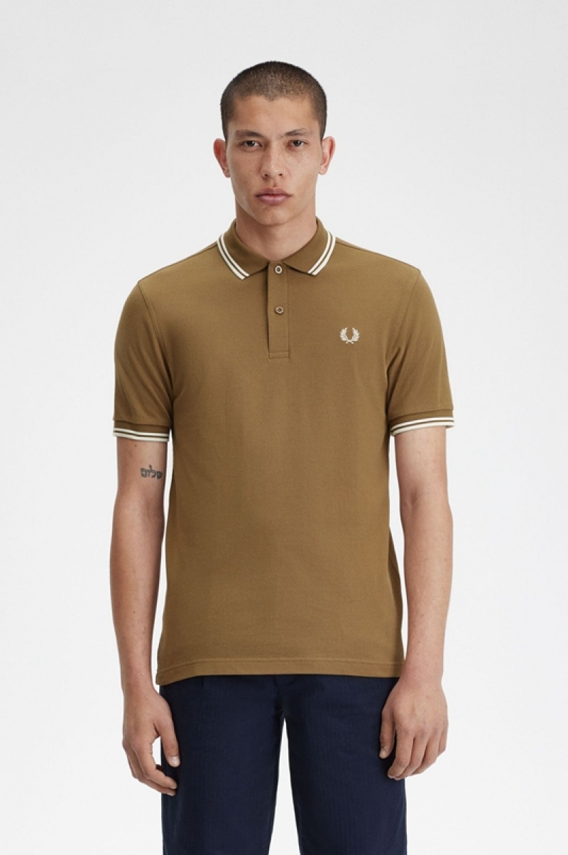 Fred Perry The Fred Perry Men\'s Polo Shirts Dark Yellow | BGO-163985