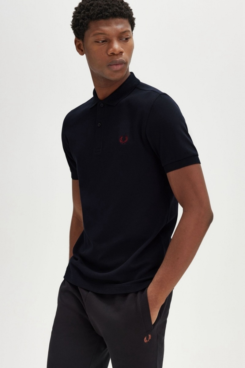 Fred Perry The Fred Perry Men's Polo Shirts Black | HAY-350986