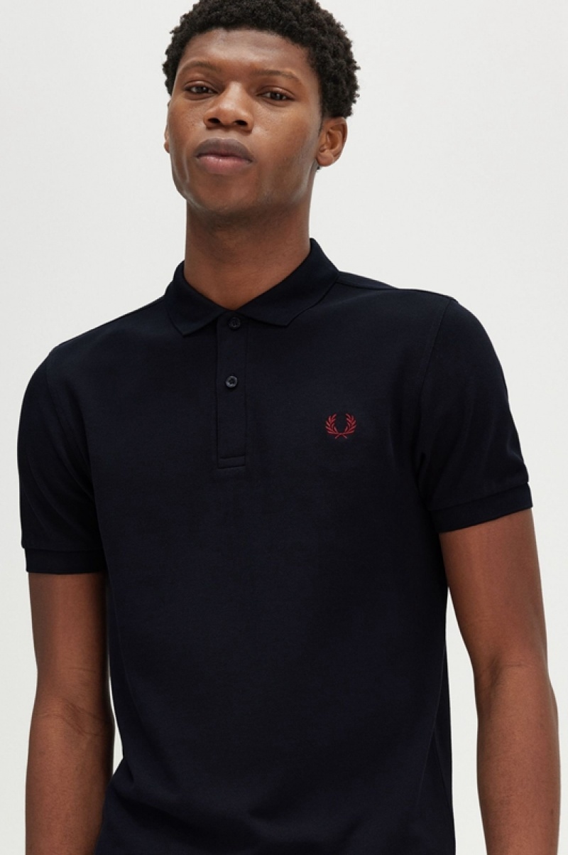 Fred Perry The Fred Perry Men's Polo Shirts Black | HAY-350986