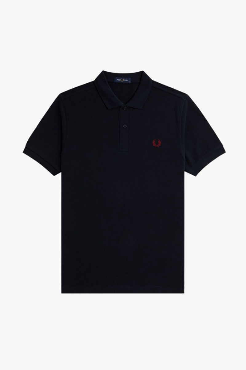 Fred Perry The Fred Perry Men's Polo Shirts Black | HAY-350986