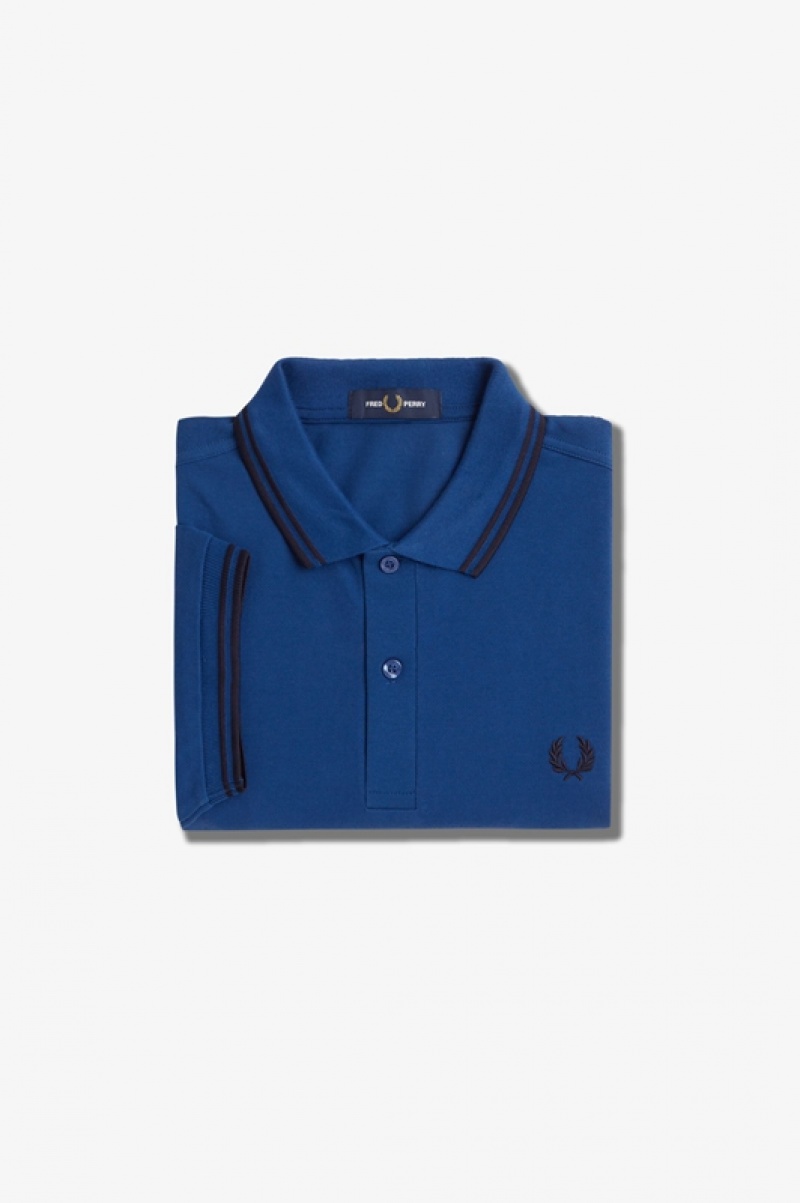 Fred Perry The Fred Perry Men's Polo Shirts Deep Blue | LRO-271860