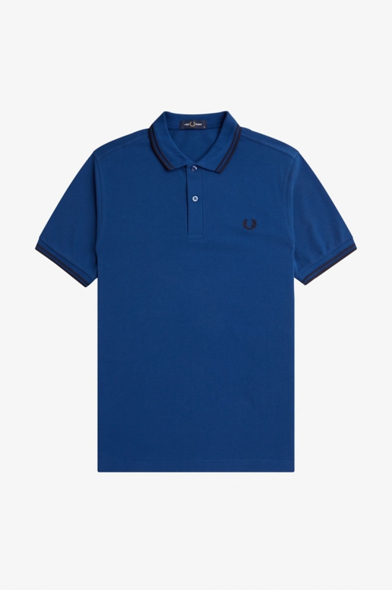 Fred Perry The Fred Perry Men's Polo Shirts Deep Blue | LRO-271860