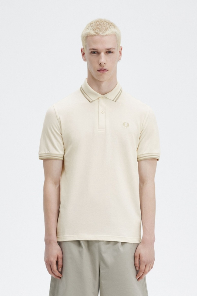 Fred Perry The Fred Perry Men's Shirts Beige | YAV-071925