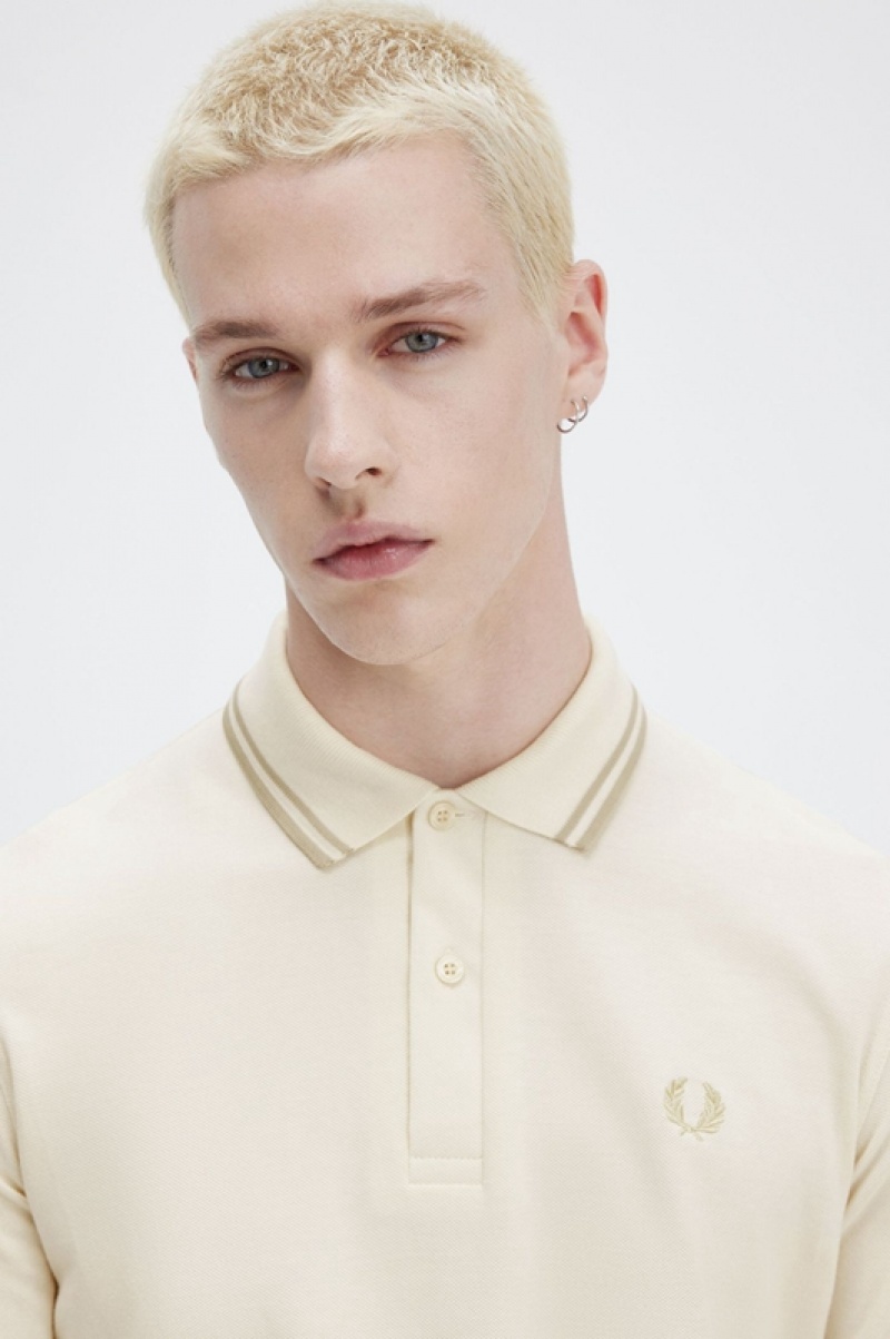 Fred Perry The Fred Perry Men's Shirts Beige | YAV-071925