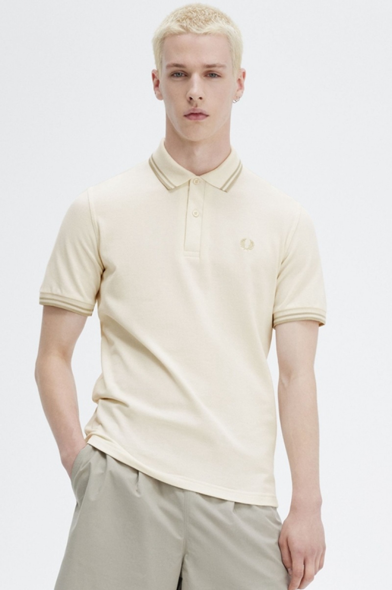 Fred Perry The Fred Perry Men's Shirts Beige | YAV-071925