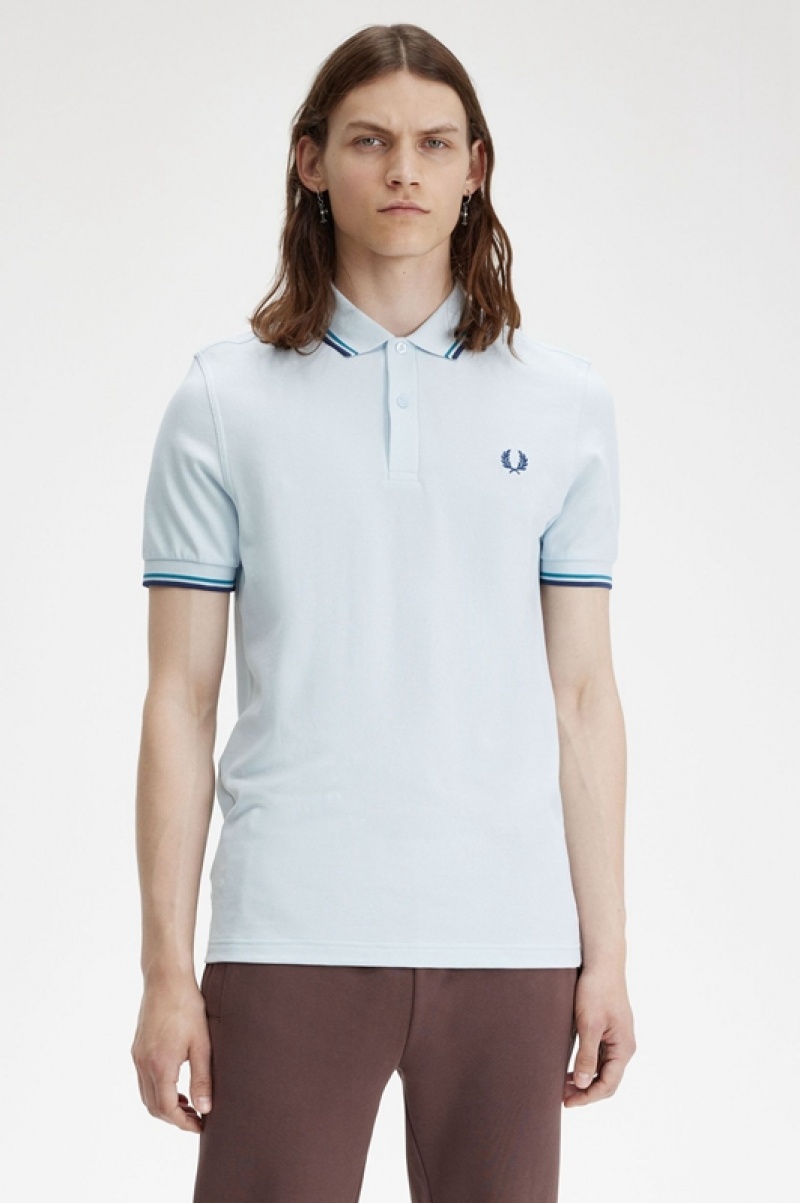 Fred Perry The Fred Perry Men's Shirts Blue | AMO-049721