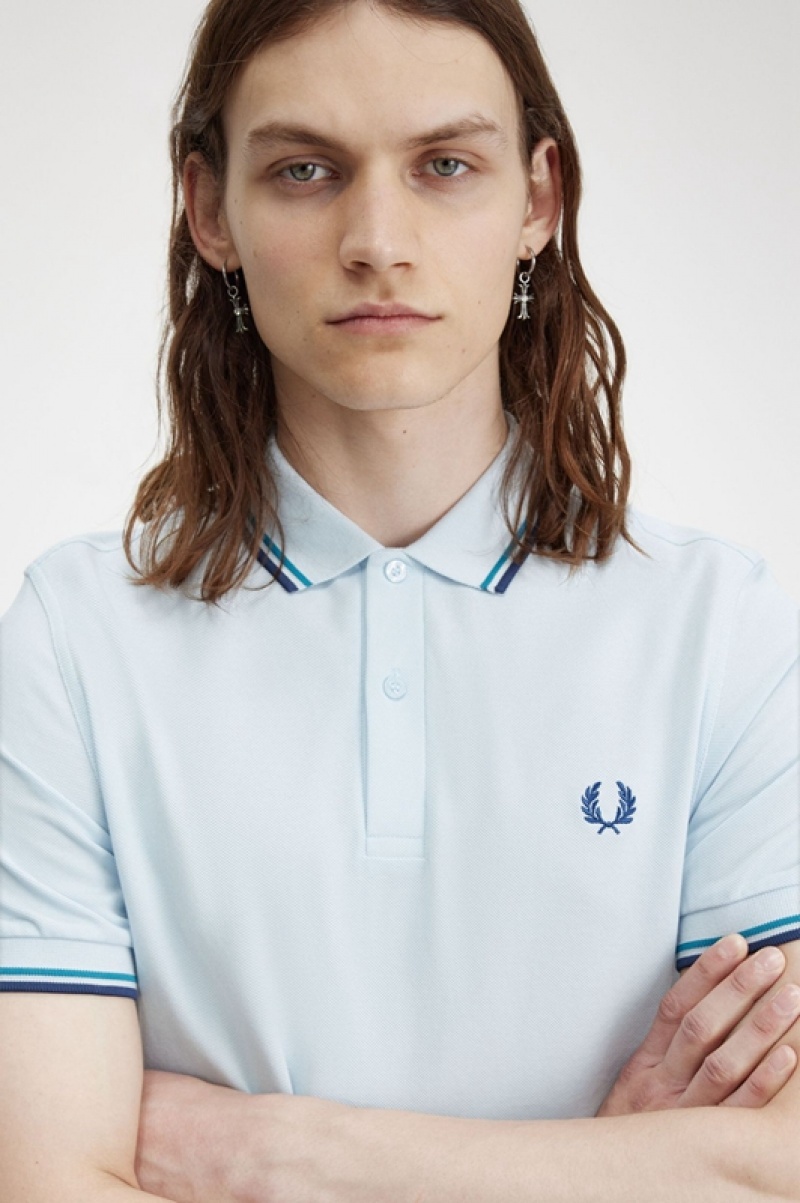 Fred Perry The Fred Perry Men's Shirts Blue | AMO-049721