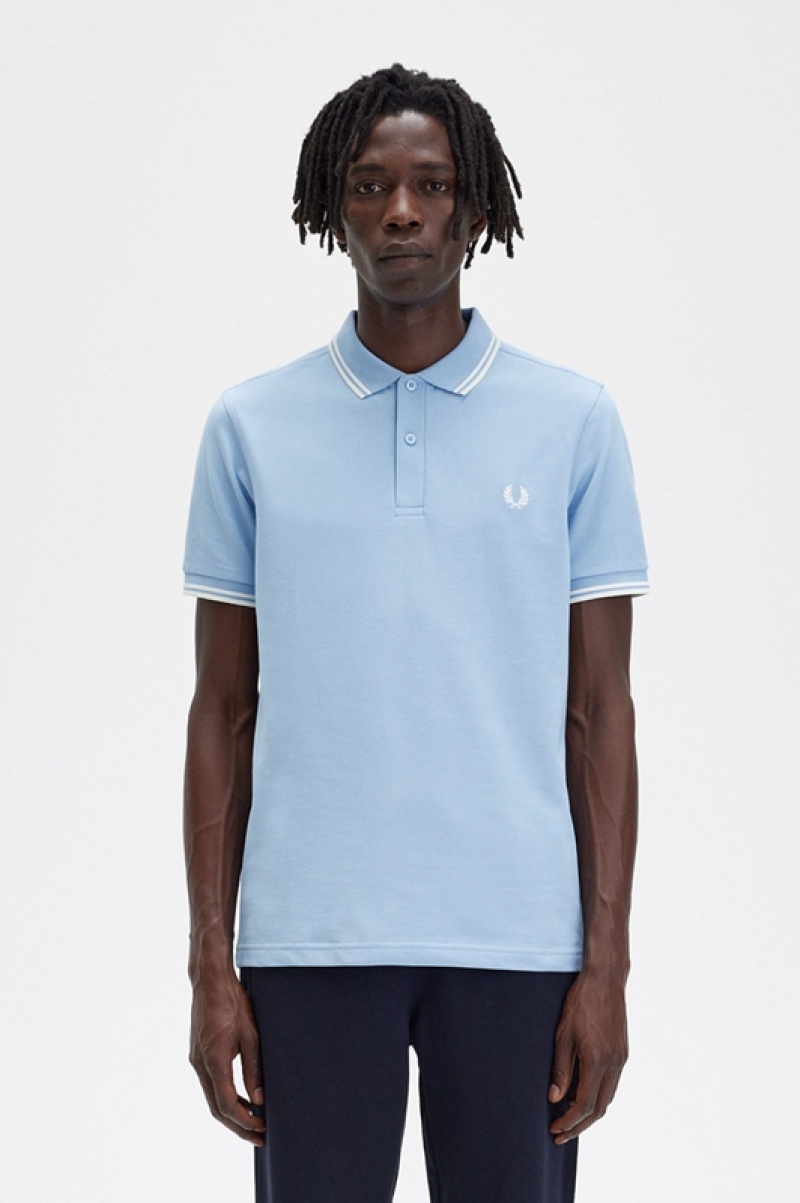 Fred Perry The Fred Perry Men's Shirts Blue | TMB-421830