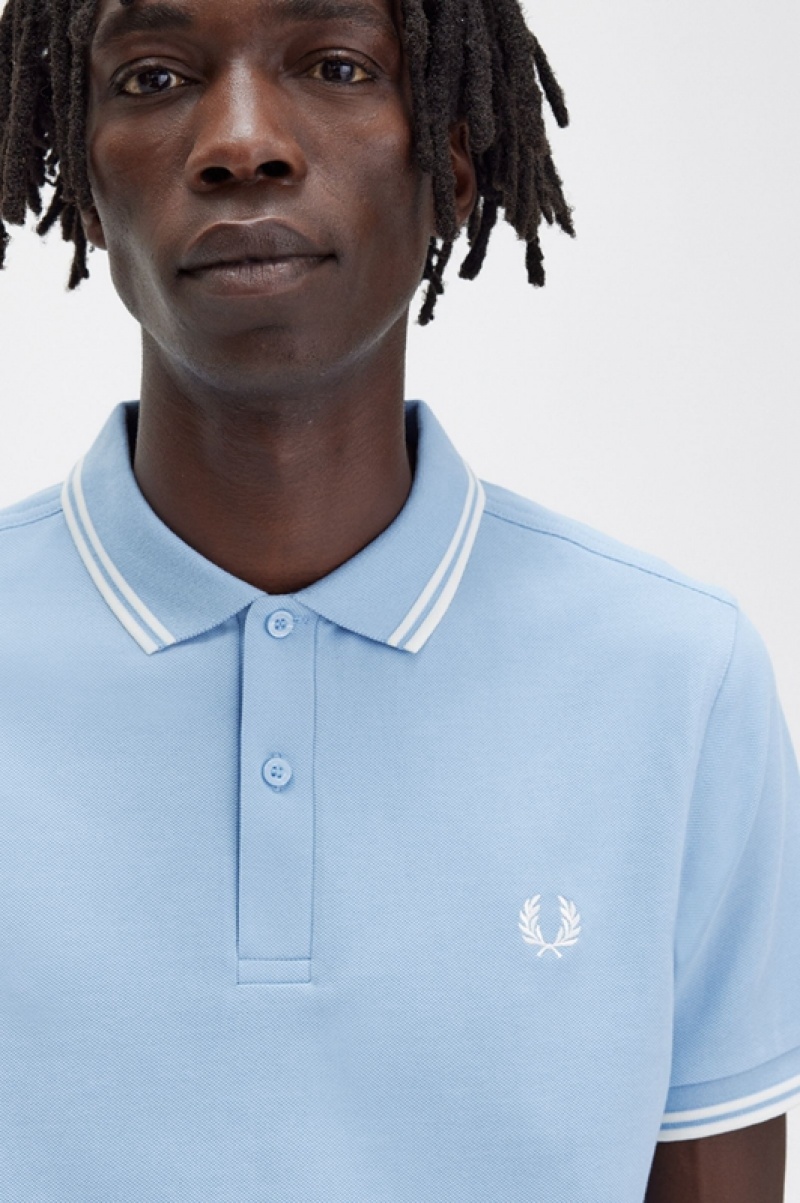 Fred Perry The Fred Perry Men's Shirts Blue | TMB-421830