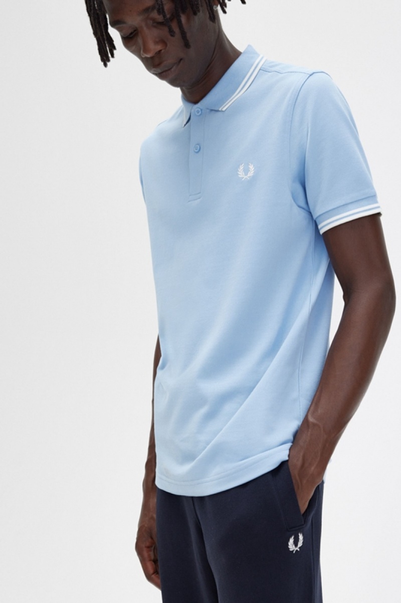 Fred Perry The Fred Perry Men's Shirts Blue | TMB-421830