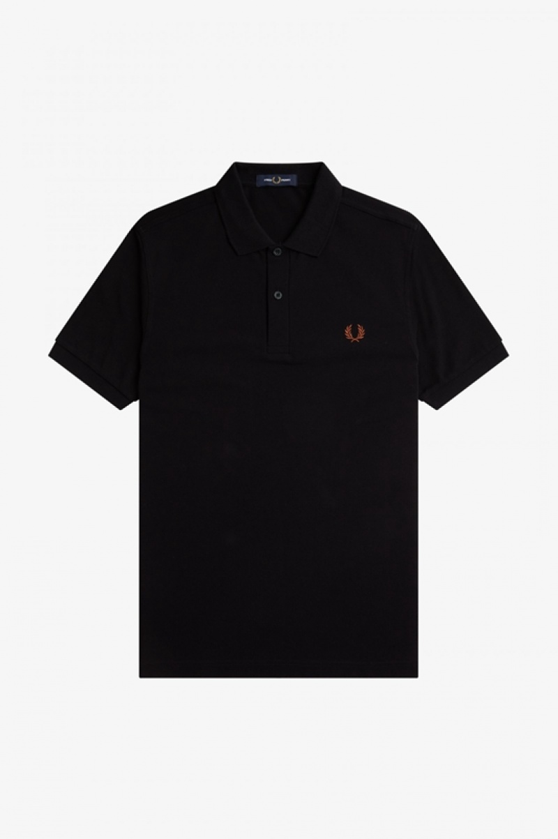 Fred Perry The Fred Perry Men's Shirts Black | YUQ-983654