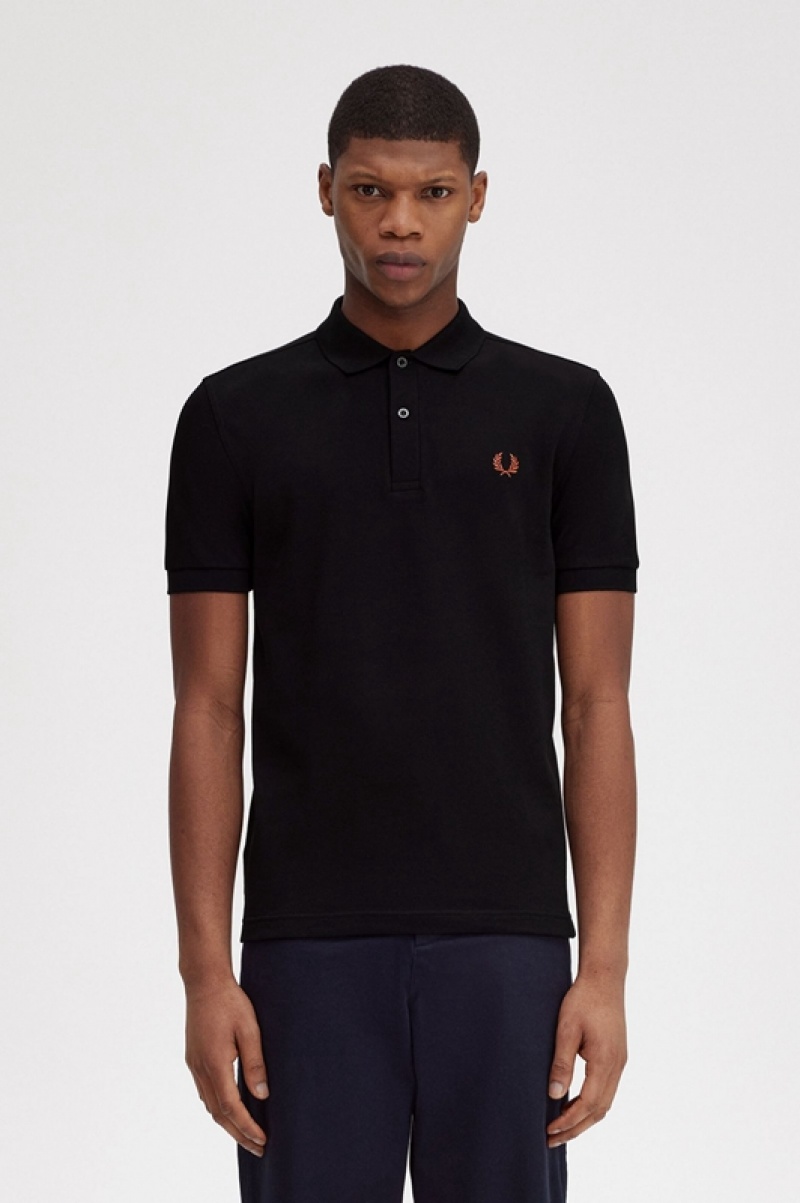 Fred Perry The Fred Perry Men's Shirts Black | YUQ-983654