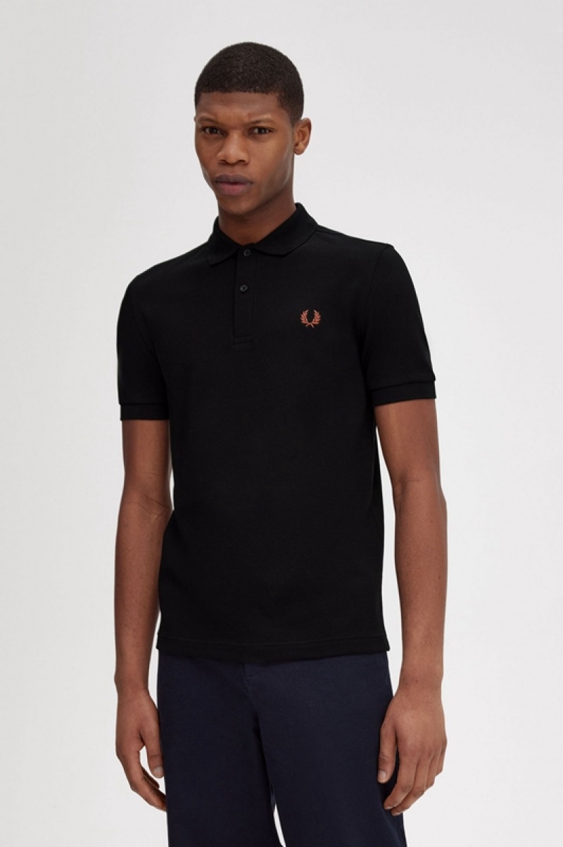 Fred Perry The Fred Perry Men's Shirts Black | YUQ-983654