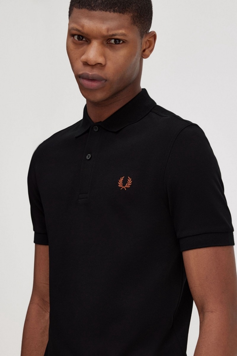 Fred Perry The Fred Perry Men's Shirts Black | YUQ-983654