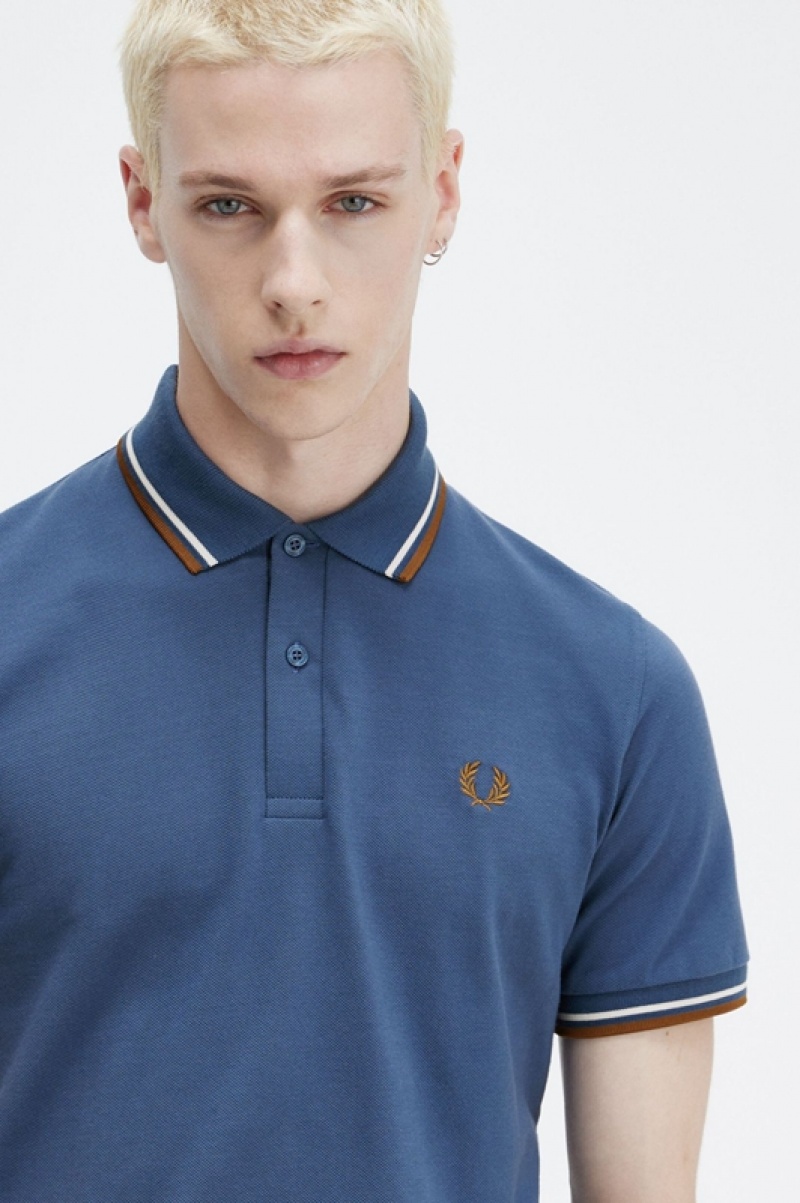 Fred Perry The Fred Perry Men's Shirts Blue | ESY-783519