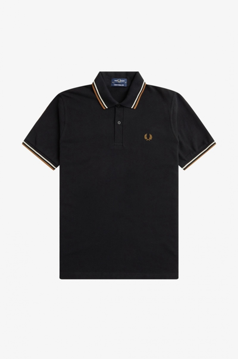 Fred Perry The Fred Perry Men's Shirts Black | GBZ-498753