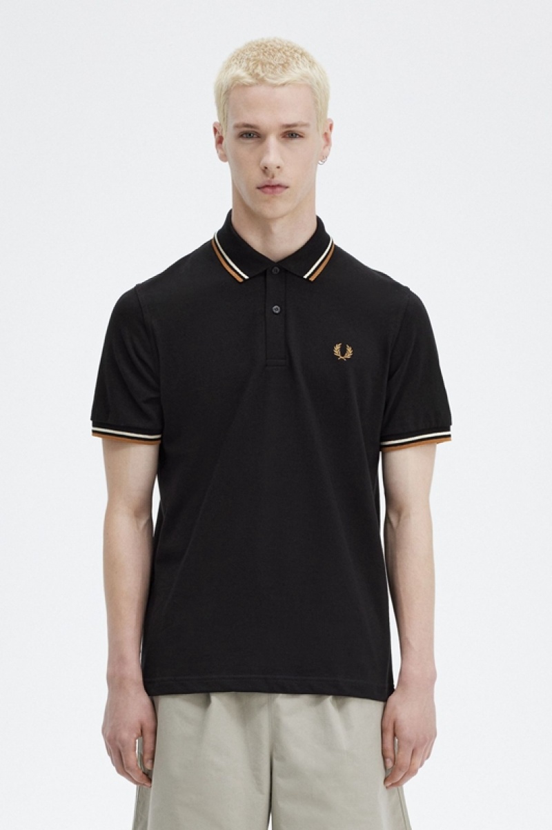 Fred Perry The Fred Perry Men's Shirts Black | GBZ-498753