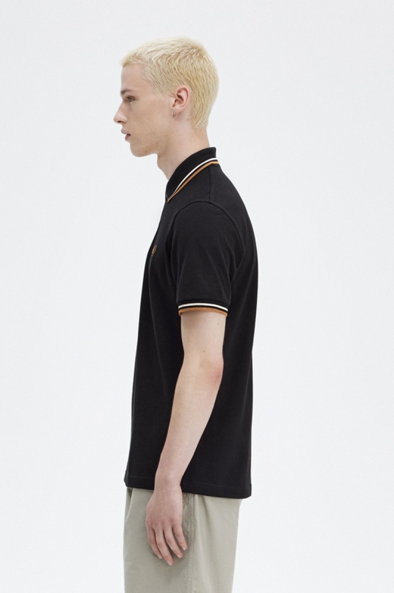 Fred Perry The Fred Perry Men's Shirts Black | GBZ-498753