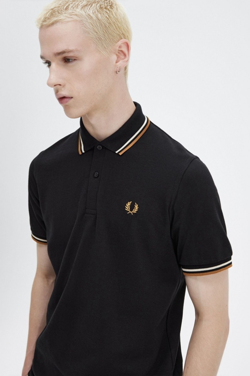 Fred Perry The Fred Perry Men's Shirts Black | GBZ-498753