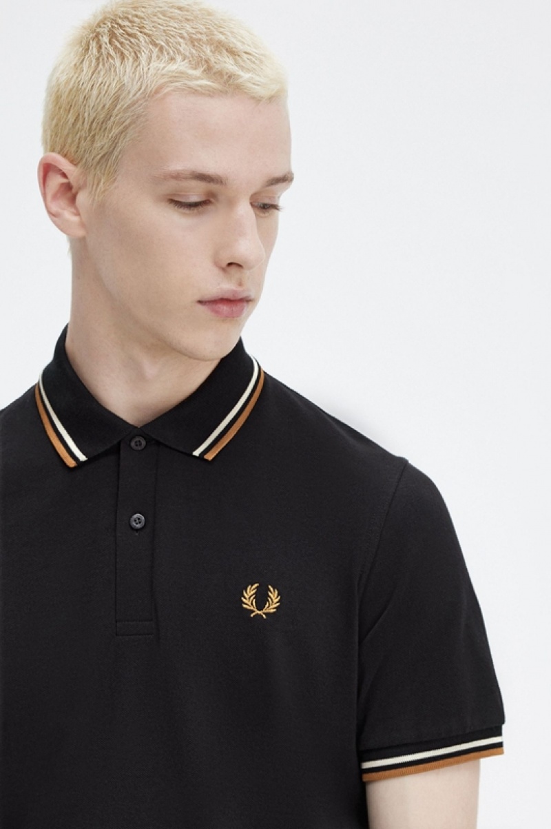 Fred Perry The Fred Perry Men's Shirts Black | GBZ-498753