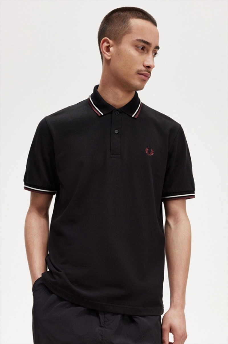 Fred Perry The Fred Perry Men's Shirts Black | PIZ-798152