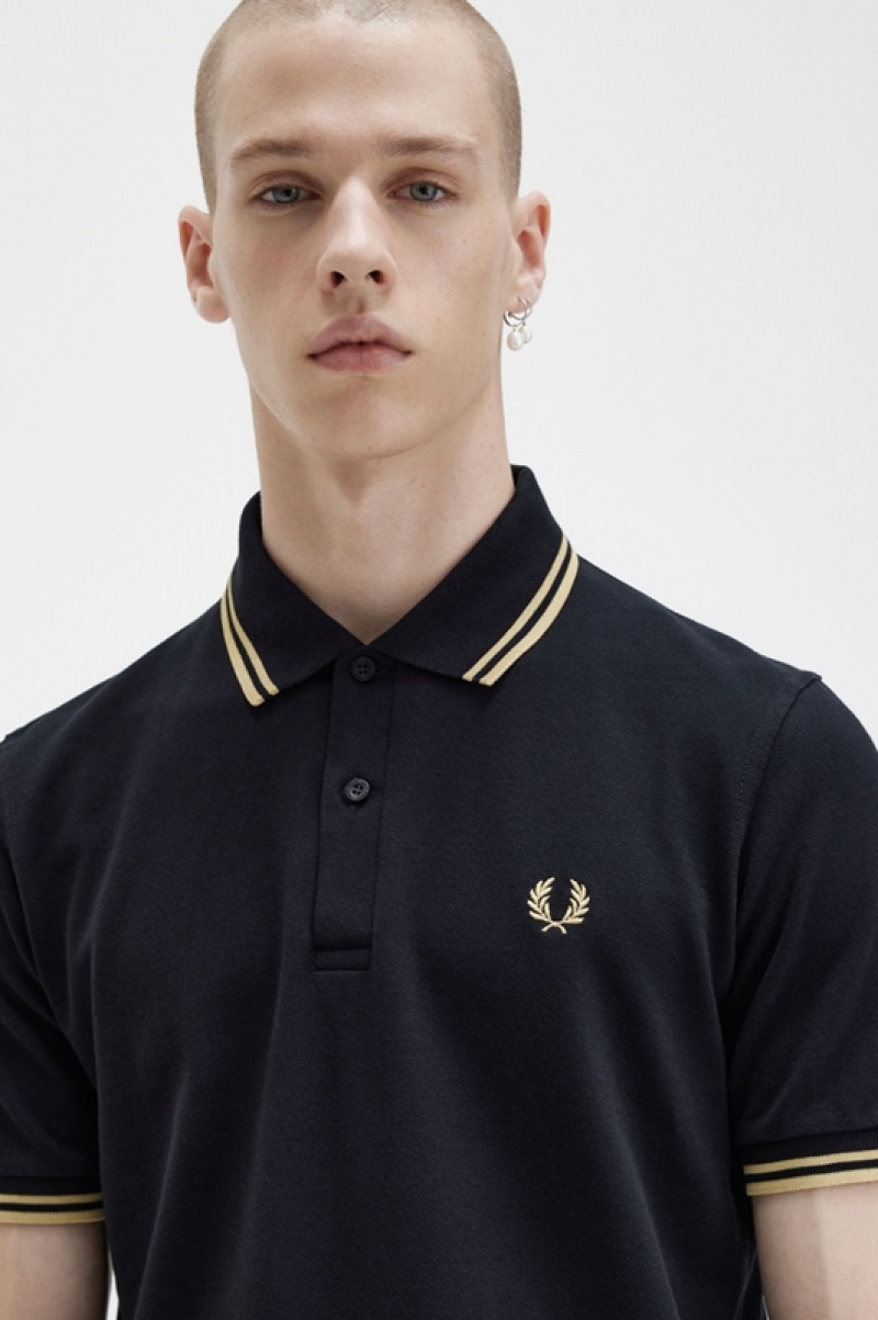 Fred Perry The Fred Perry Men's Shirts Black | KYI-786154