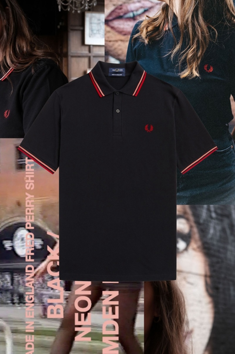 Fred Perry The Fred Perry Men's Shirts Black | UPB-829510