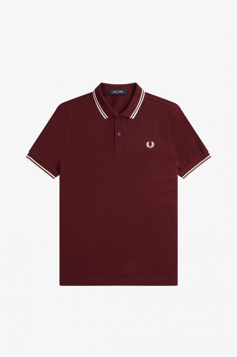 Fred Perry The Fred Perry Men's Shirts Burgundy | UOF-278319