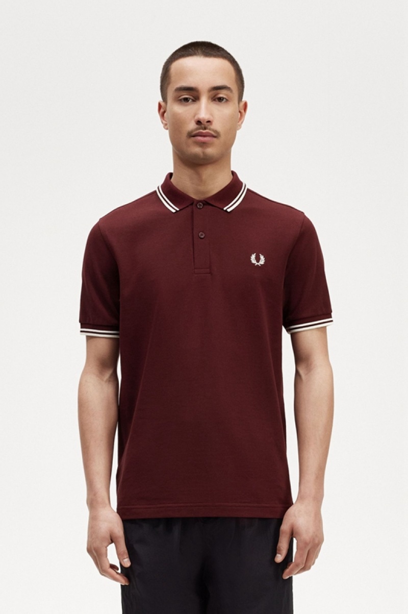 Fred Perry The Fred Perry Men's Shirts Burgundy | UOF-278319