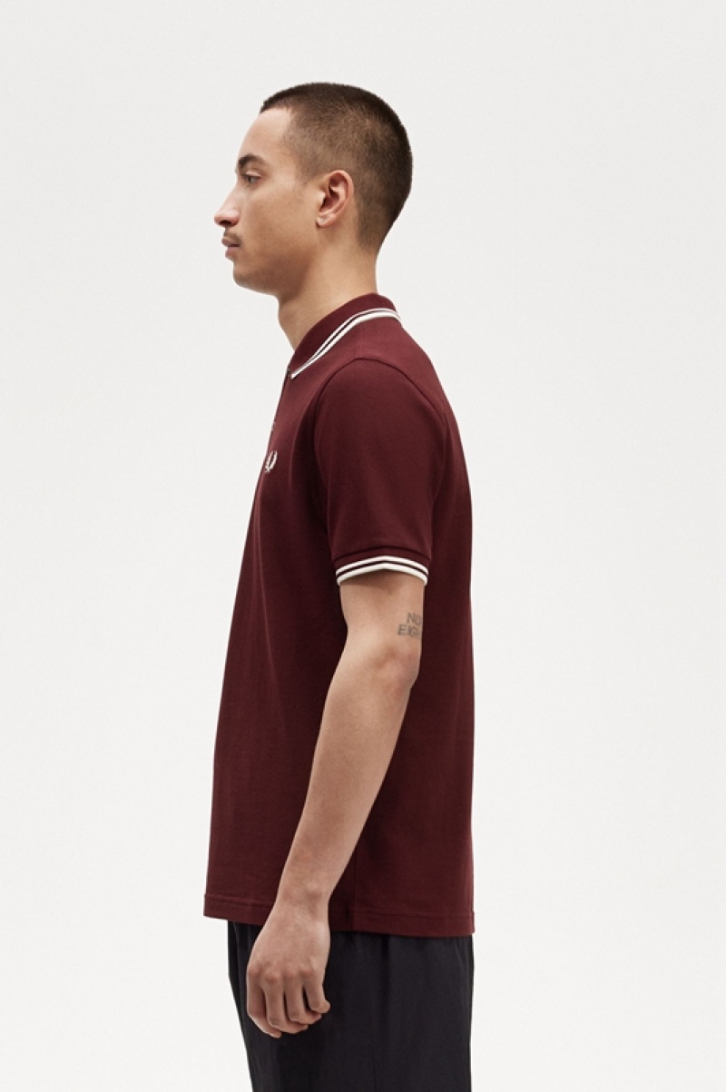 Fred Perry The Fred Perry Men's Shirts Burgundy | UOF-278319