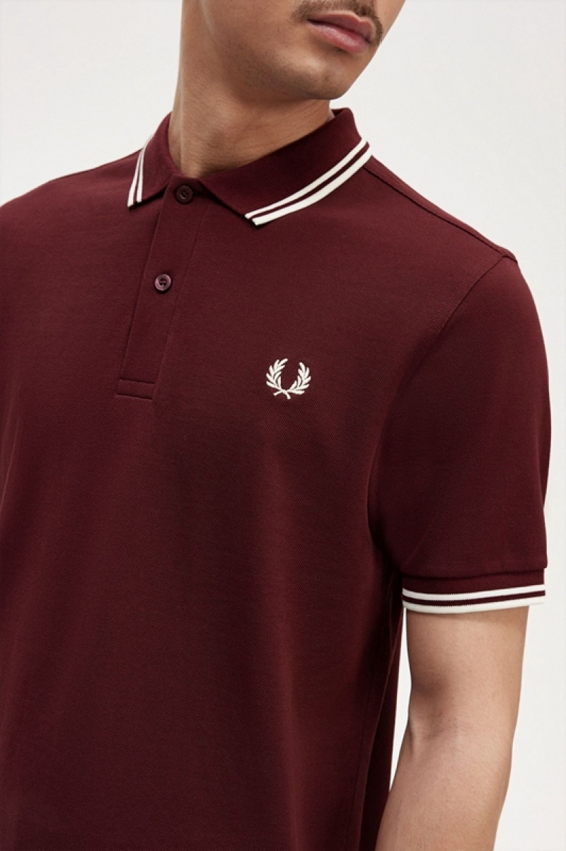 Fred Perry The Fred Perry Men's Shirts Burgundy | UOF-278319