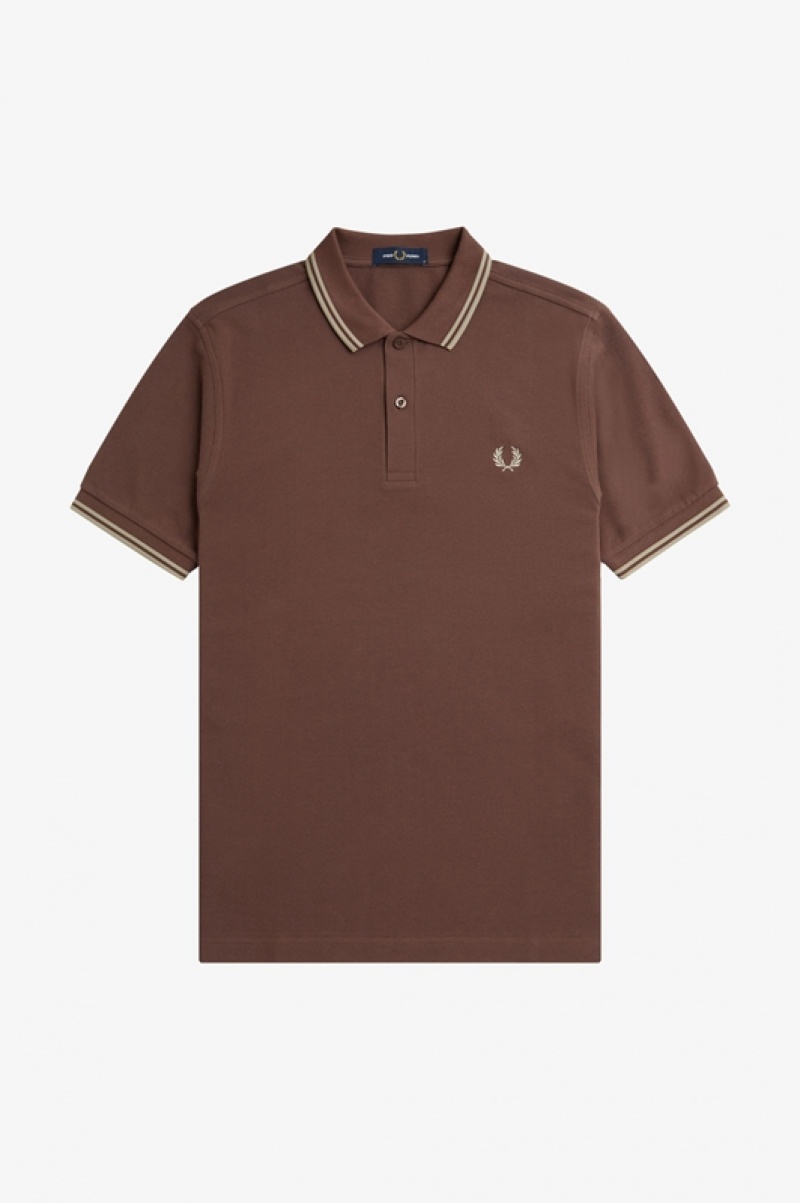 Fred Perry The Fred Perry Men's Shirts Chocolate | XKN-634520