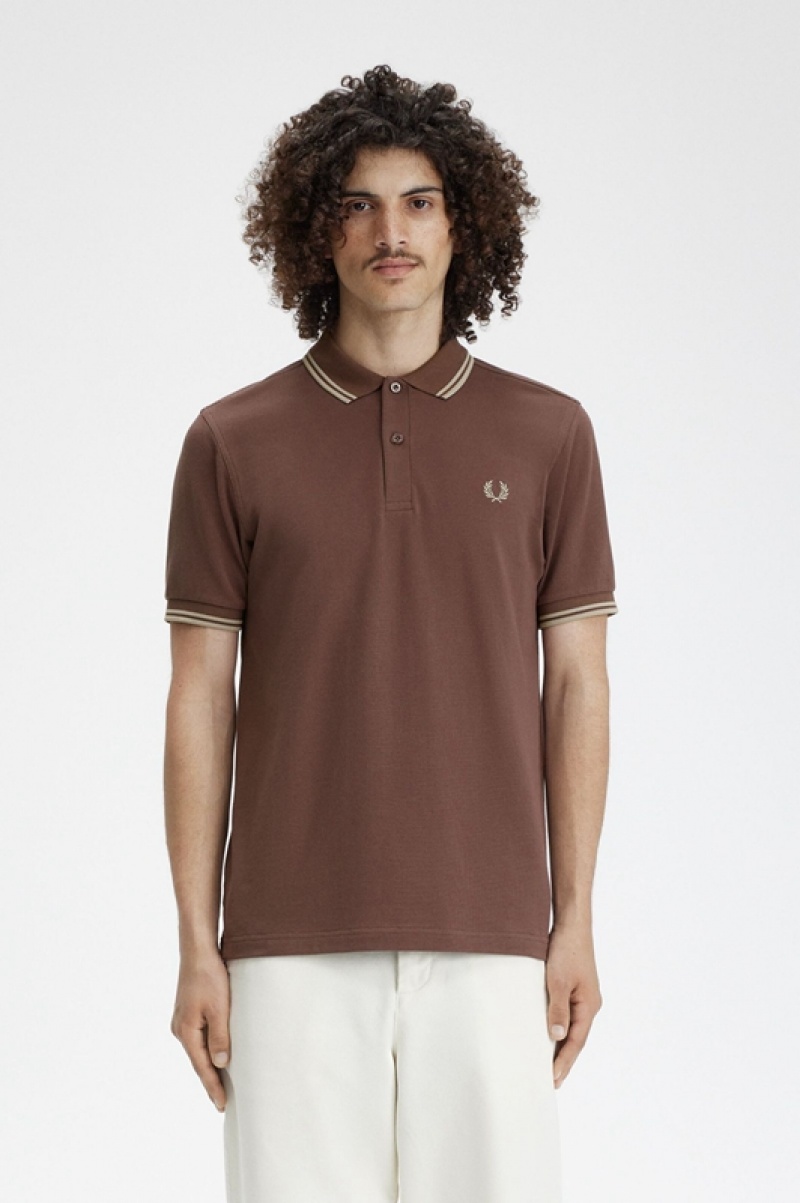 Fred Perry The Fred Perry Men's Shirts Chocolate | XKN-634520