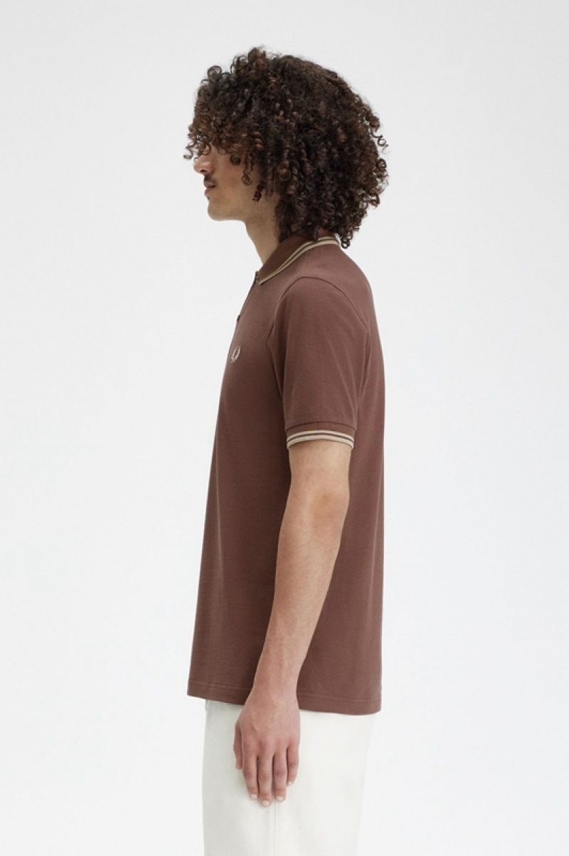 Fred Perry The Fred Perry Men's Shirts Chocolate | XKN-634520